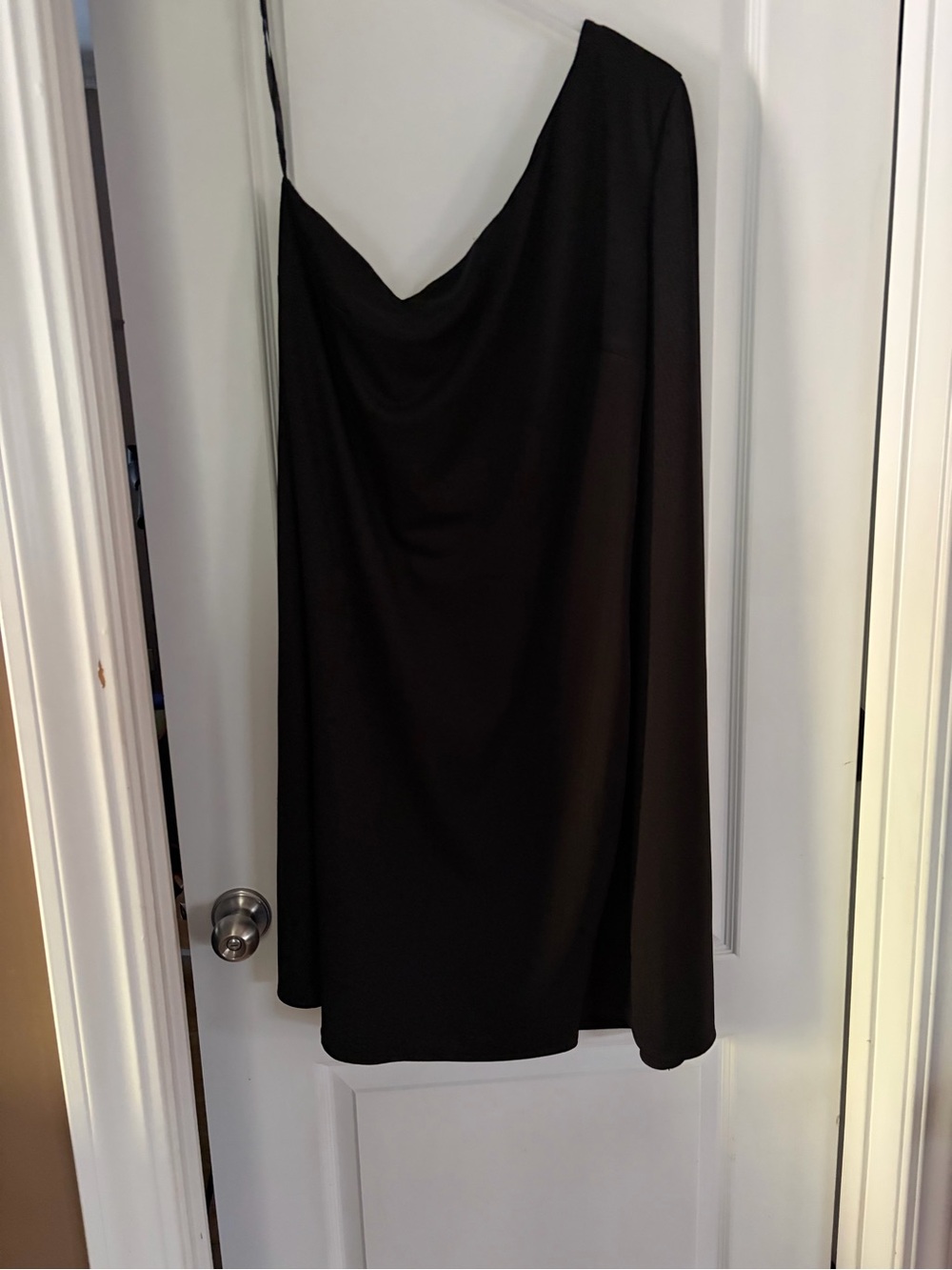 New York & Company Black Draped A-Line Slip Skirt